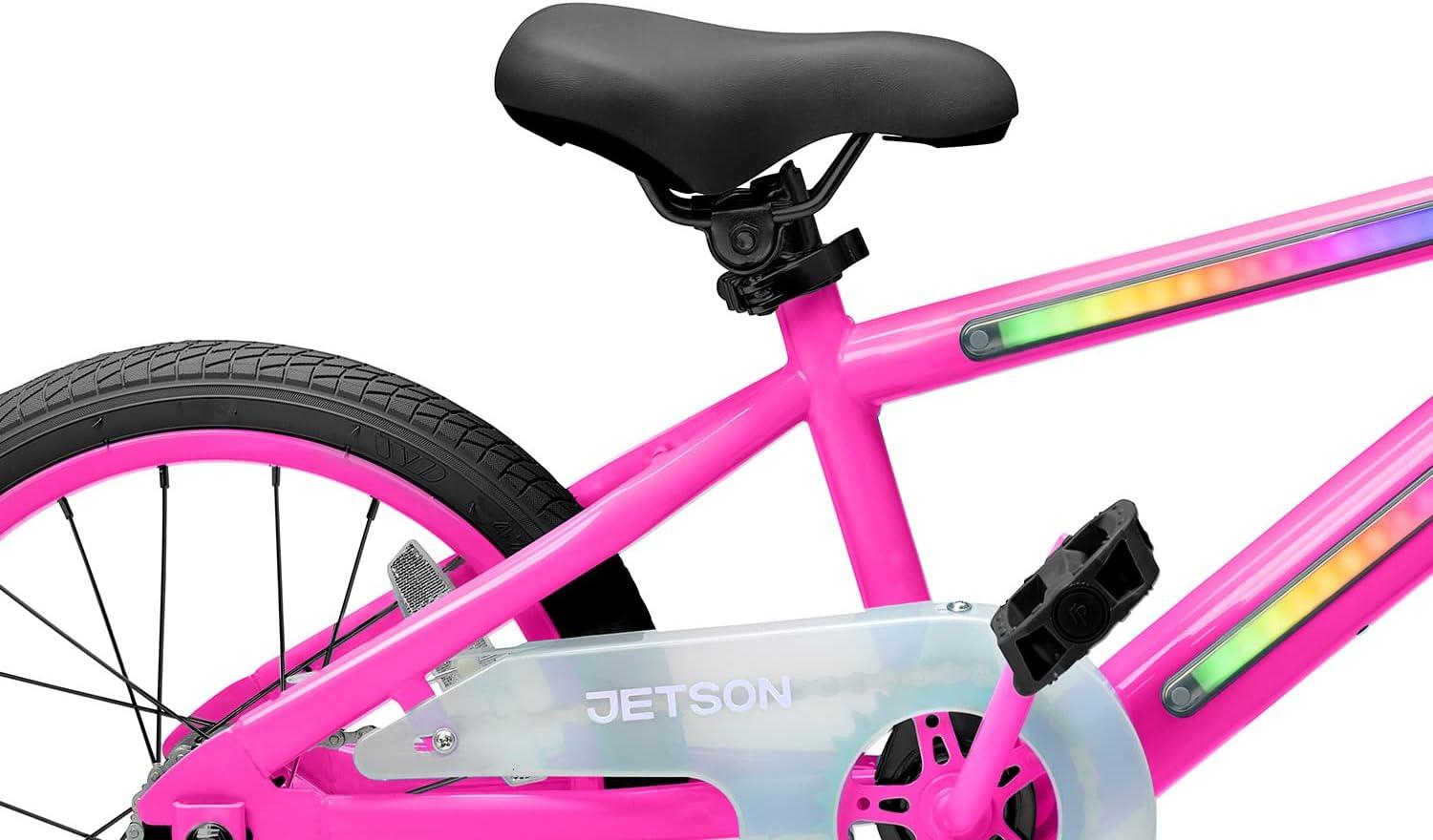 image:imageJetson Light Rider Kids Lightup Unisex Bike LED Lightup Frame 3 Different Light ModesPink 16 Inch Tire
