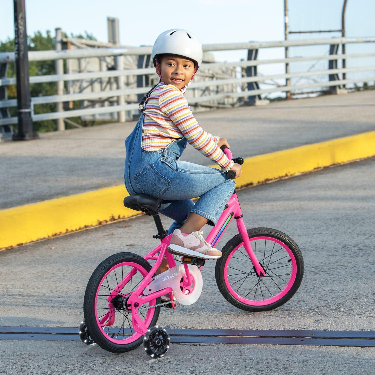 image:imageJetson Light Rider Kids Lightup Unisex Bike LED Lightup Frame 3 Different Light ModesPink 16 Inch Tire