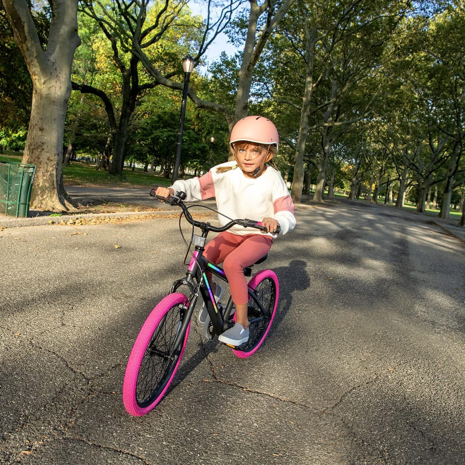 image:imageJetson Light Rider Kids Lightup Unisex Bike LED Lightup Frame 3 Different Light ModesPink 20 Inch Tire