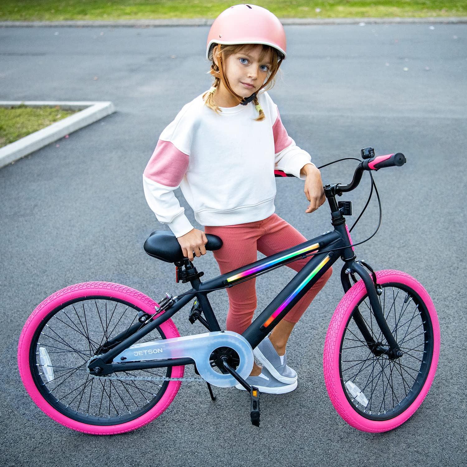image:imageJetson Light Rider Kids Lightup Unisex Bike LED Lightup Frame 3 Different Light ModesPink 20 Inch Tire