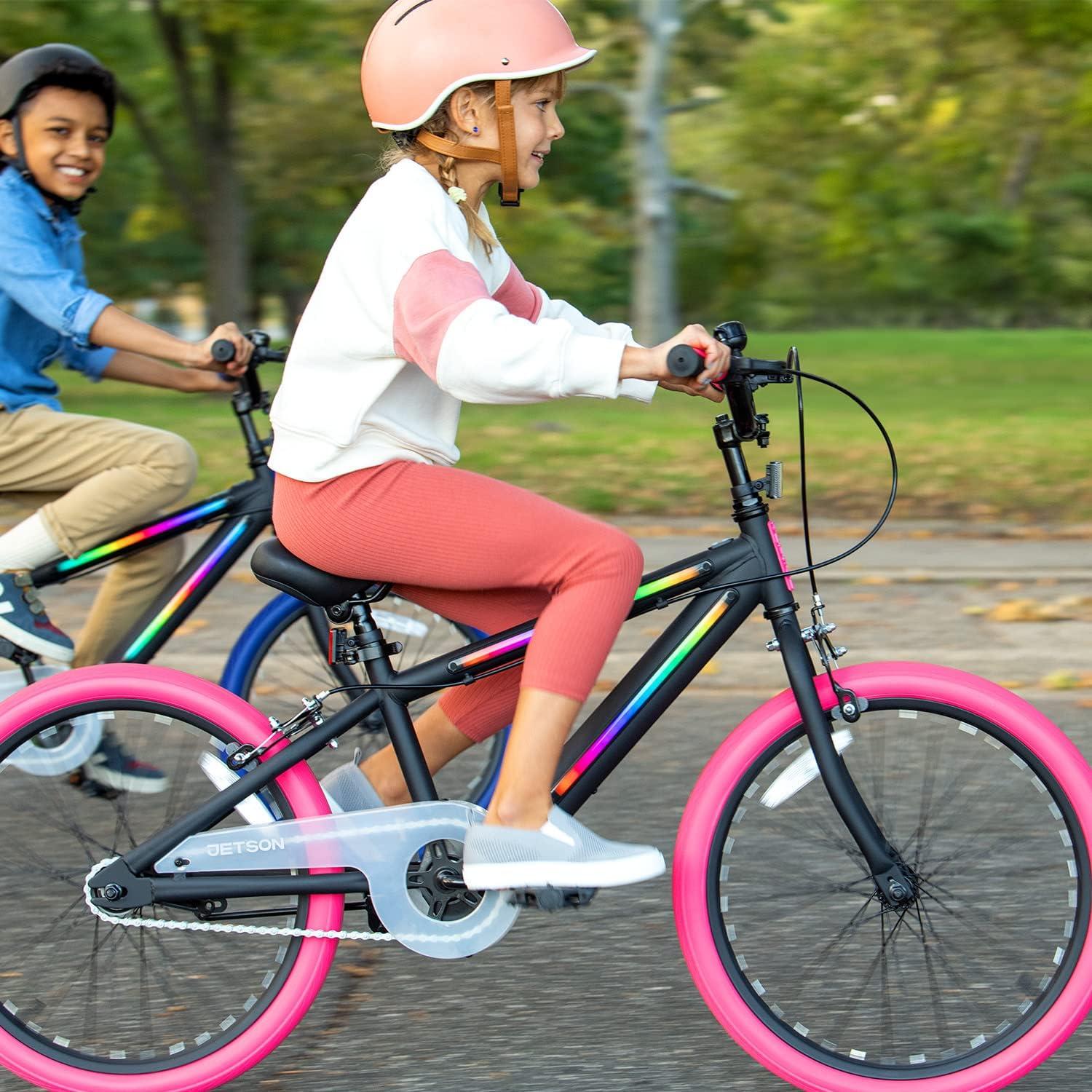 image:imageJetson Light Rider Kids Lightup Unisex Bike LED Lightup Frame 3 Different Light ModesPink 20 Inch Tire