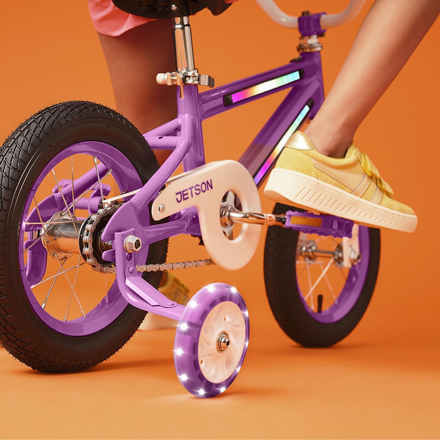 image:imageJetson Light Rider Kids Lightup Unisex Bike LED Lightup Frame 3 Different Light ModesPurple 12 Inch Tire