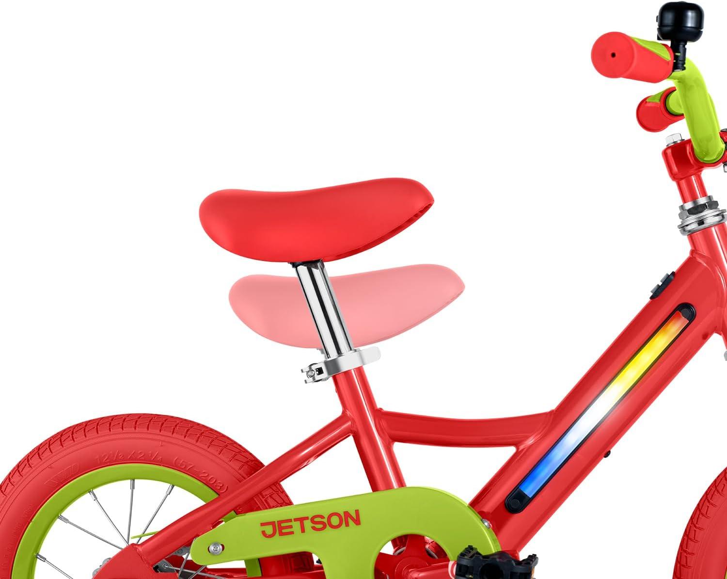 image:imageJetson Light Rider Kids Lightup Unisex Bike LED Lightup Frame 3 Different Light ModesRedGreen 12 Inch Tire