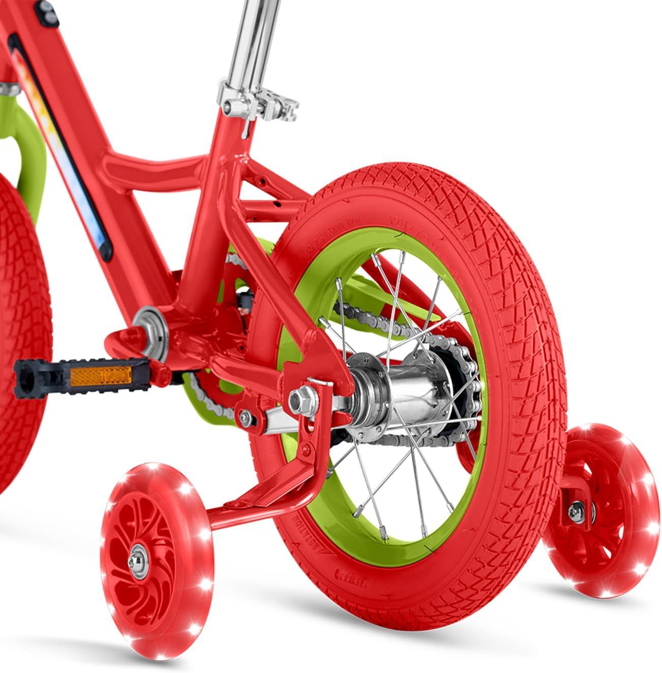 image:imageJetson Light Rider Kids Lightup Unisex Bike LED Lightup Frame 3 Different Light ModesRedGreen 12 Inch Tire