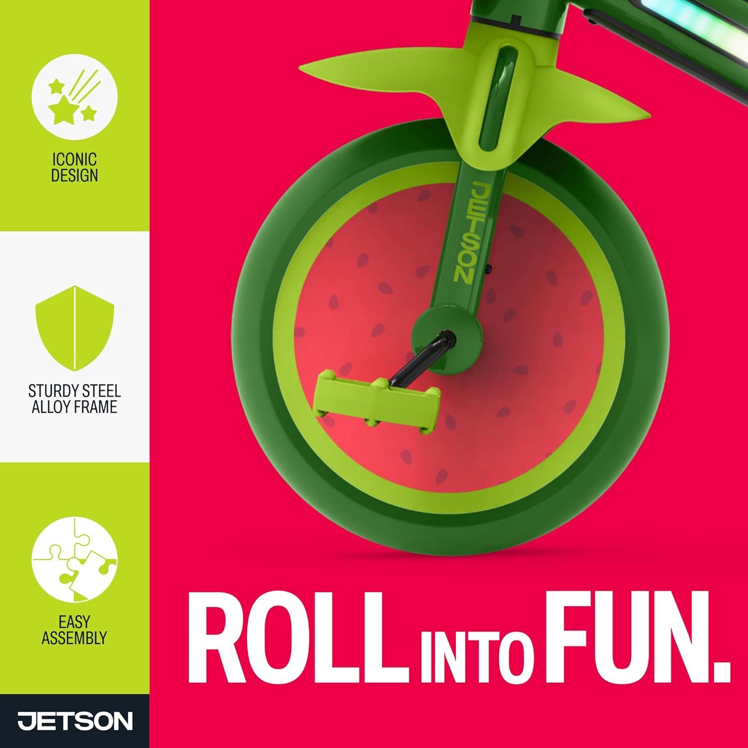 image:imageJetson LightUp Trike Front and Rear Baskets MultiColored LED Lights Seatbelt and BellCocomelon Green