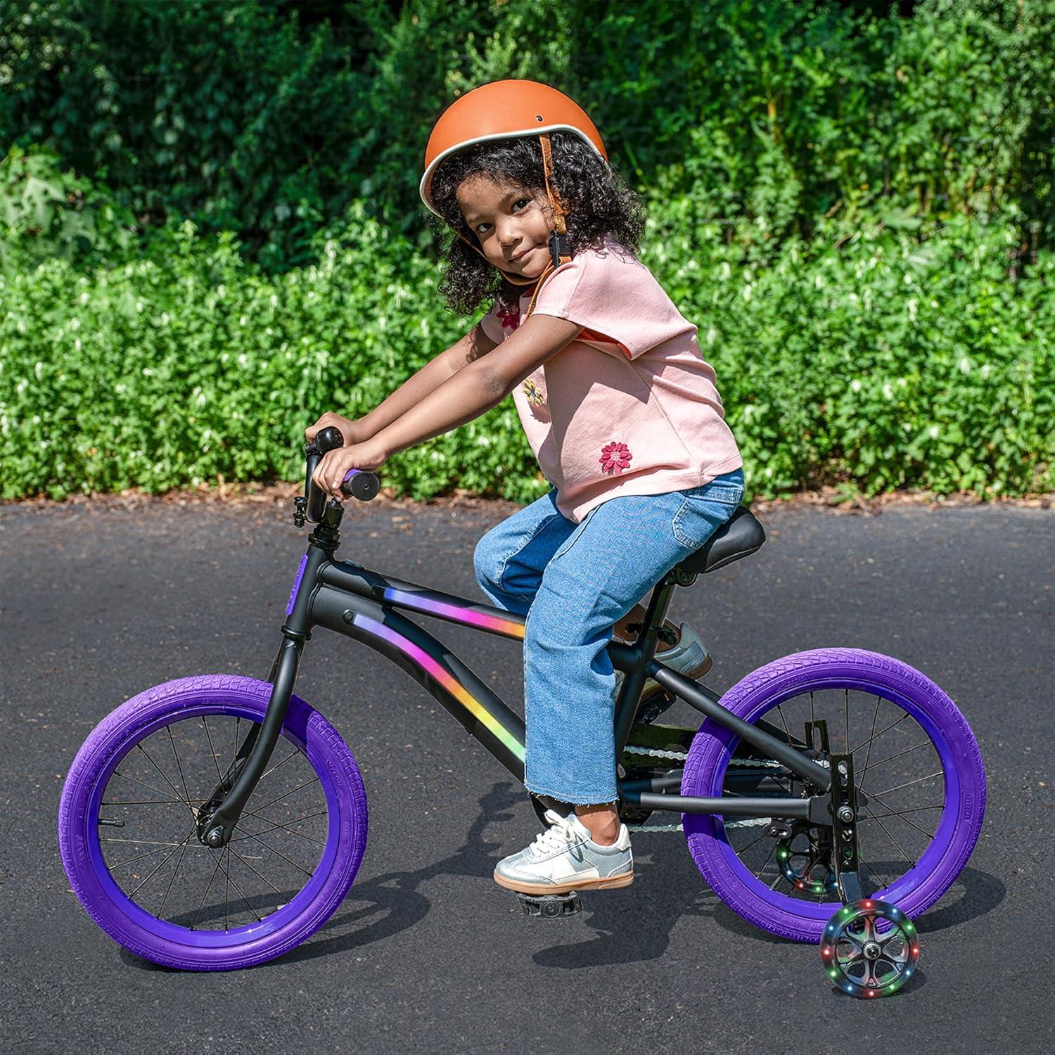 image:imageJetson Spark LightUp Training Wheel Accessory Motion Activated LED LightUp Wheels 4 Inch Wheels Fits Most Bike Wheels From 12 to 2 inches Ages 3 Black JSPRK2BLK