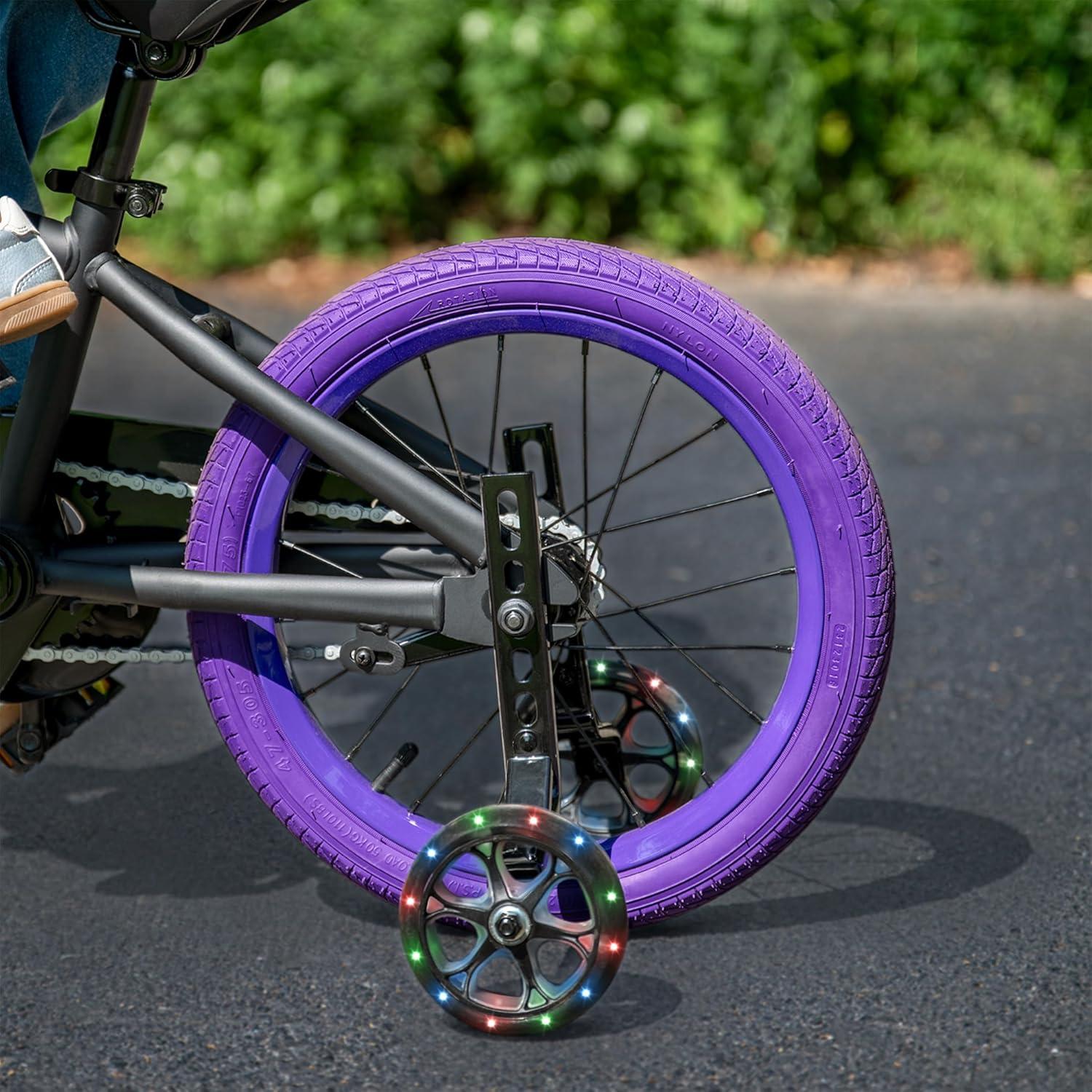 image:imageJetson Spark LightUp Training Wheel Accessory Motion Activated LED LightUp Wheels 4 Inch Wheels Fits Most Bike Wheels From 12 to 2 inches Ages 3 Black JSPRK2BLK