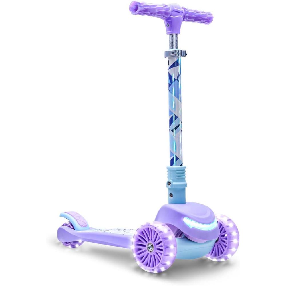 image:imageJetson Character Kids Kick Scooter LED Lights on Stem amp LightUp Wheels Lightweight Frame HeightAdjustable Handlebar LeantoSteer System EasyFold MechanismFrozen II