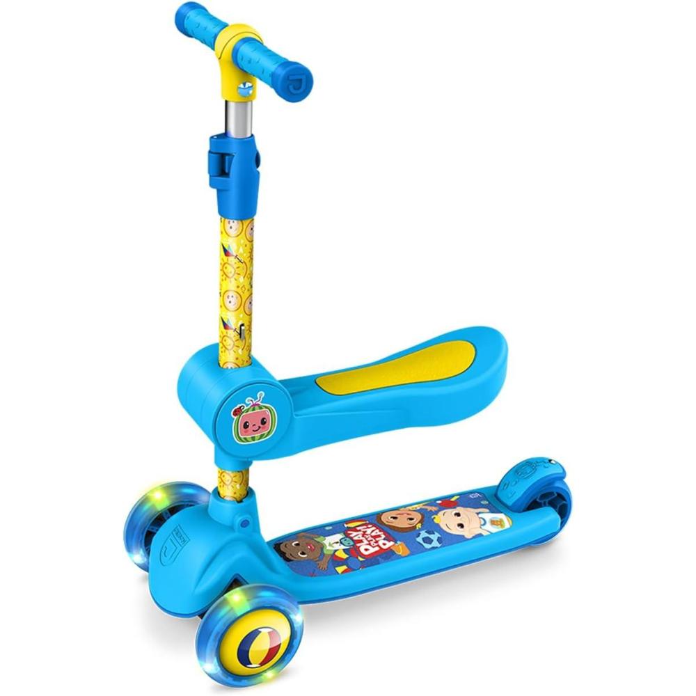 image:imageJetson Character Kids Kick Scooter LED Lights on Stem amp LightUp Wheels Lightweight Frame HeightAdjustable Handlebar LeantoSteer System EasyFold MechanismBlue