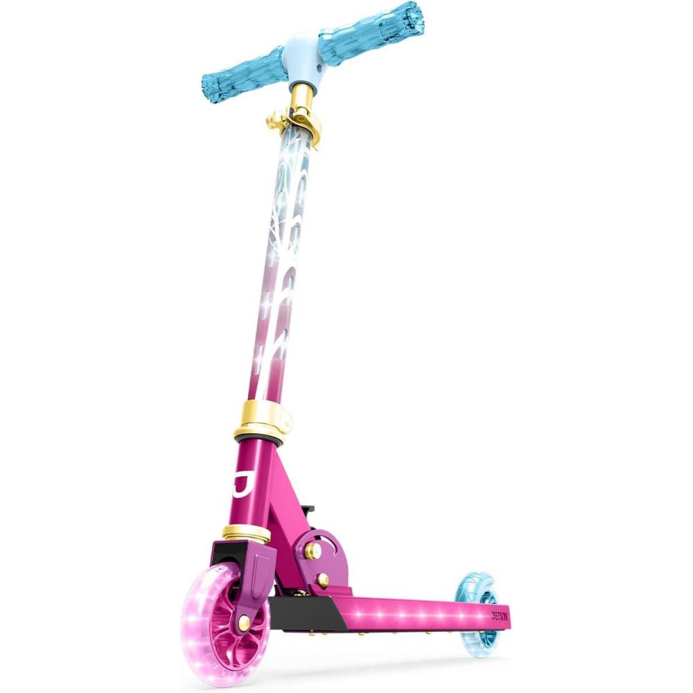 image:imageJetson Character Kids Kick Scooter LED Lights on Stem amp LightUp Wheels Lightweight Frame HeightAdjustable Handlebar LeantoSteer System EasyFold MechanismFrozen