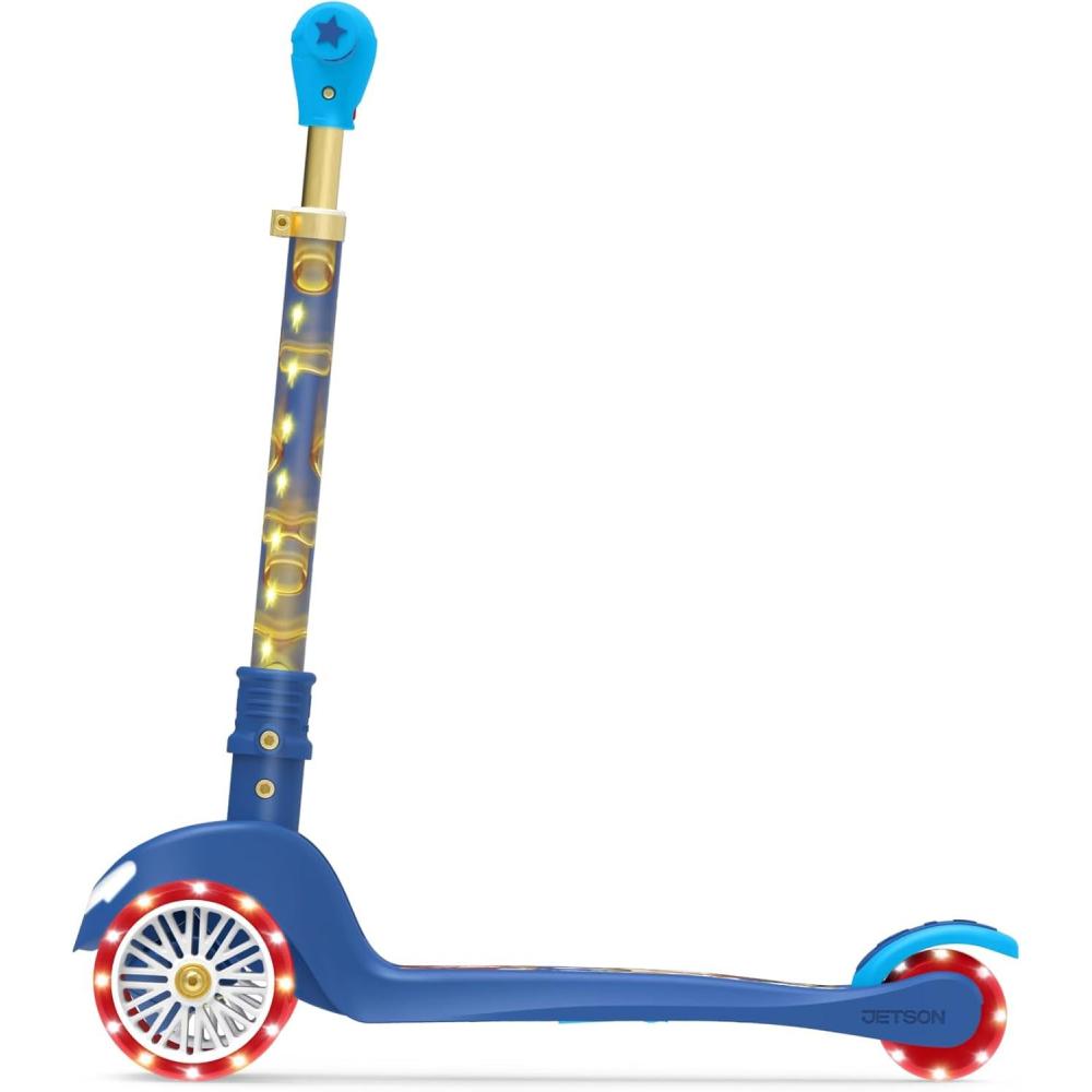 image:imageJetson Character Kids Kick Scooter LED Lights on Stem amp LightUp Wheels Lightweight Frame HeightAdjustable Handlebar LeantoSteer System EasyFold MechanismSonic Red