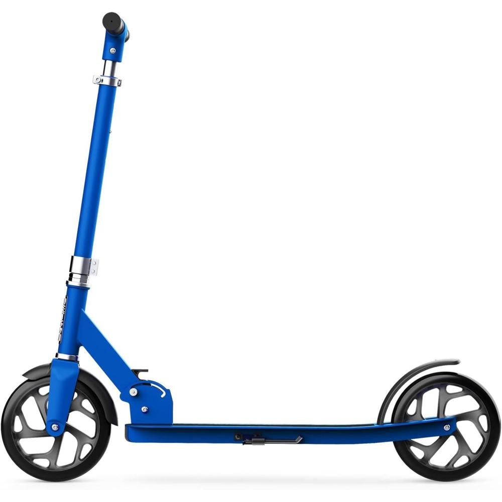 image:imageJetson Jupiter Jumbo 2Wheel Kick Scooter Sturdy Wide Deck Height Adjustable Handlebar Rear Brake EasyFolding Mechanism 8 inch wheelsHex Blue