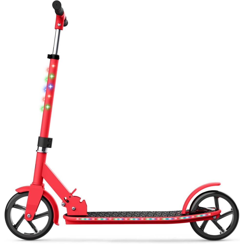 image:imageJetson Jupiter Jumbo 2Wheel Kick Scooter Sturdy Wide Deck Height Adjustable Handlebar Rear Brake EasyFolding Mechanism 8 inch wheelsJupiter Jumbo Red