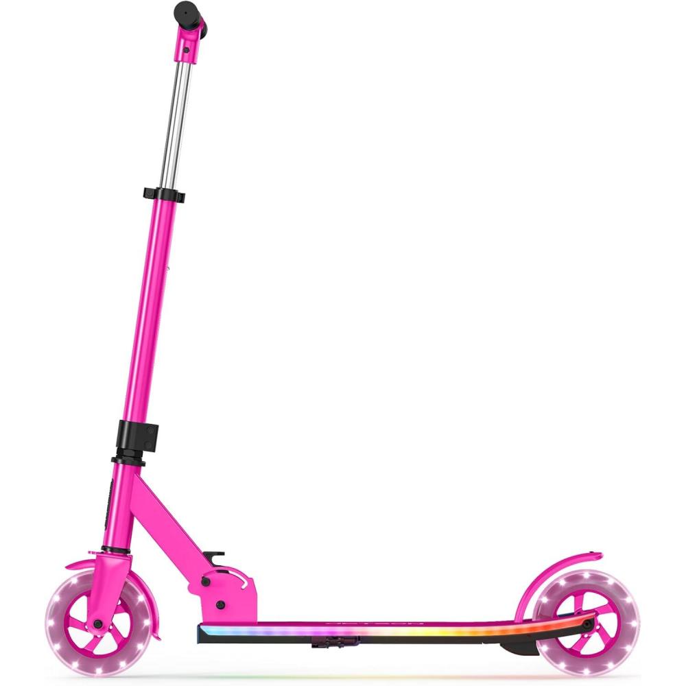 image:imageJetson Jupiter Kids 2Wheel LightUp Kick Scooter LED Lights on Handlebar Stem Wheels amp Deck Adjustable Handlebar Rear Brake EasyFolding Mechanism Ages 5Highlight Pink