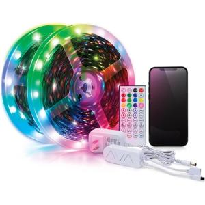 Amber Volt LED Light-Up Strips 64-Foot Long, Full Color Spectrum, Gradient Color Technology, App Control, Remote, Syncs to Music, Dimmer, 9 Dynamic Modes, DIY Modes, Timer, AC Powered, AVOLT-64(Volt)