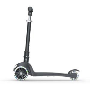 Jetson 3-Wheel Light-Up Kick Scooter, Lights on Stem & Wheels, Height Adjustable Handlebar, Rear Brake, Foldable, Ages 3+(Leap Black)