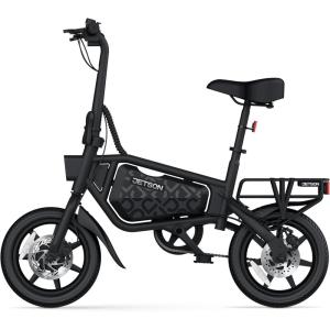 Jetson Bolt Electric Bike, Foot Pegs, Easy-Folding, Built-in Carrying Handle, Twist Throttle, Cruise Control, Up to 15.5 MPH, Range Up to 15 Miles, Ages 13+(14 inch Bolt Pro)