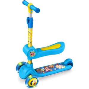 Jetson Character Kids Kick Scooter, LED Lights on Stem & Light-Up Wheels, Lightweight Frame, Height-Adjustable Handlebar, Lean-to-Steer System, Easy-Fold Mechanism(Blue)