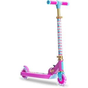 Jetson Character Kids Kick Scooter, LED Lights on Stem & Light-Up Wheels, Lightweight Frame, Height-Adjustable Handlebar, Lean-to-Steer System, Easy-Fold Mechanism(Princess)