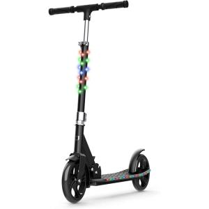 Jetson Jupiter Jumbo 2-Wheel Kick Scooter, Sturdy Wide Deck, Height Adjustable Handlebar, Rear Brake, Easy-Folding Mechanism, 8 inch wheels(Jupiter Jumbo Black)