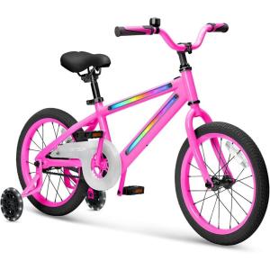 Jetson Light Rider Kids’ Light-up Unisex Bike, LED Light-up Frame, 3 Different Light Modes(Pink 16 Inch Tire)