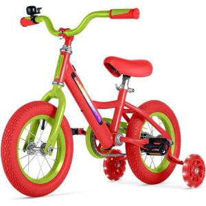Jetson Light Rider Kids’ Light-up Unisex Bike, LED Light-up Frame, 3 Different Light Modes(Red/Green 12 Inch Tire)