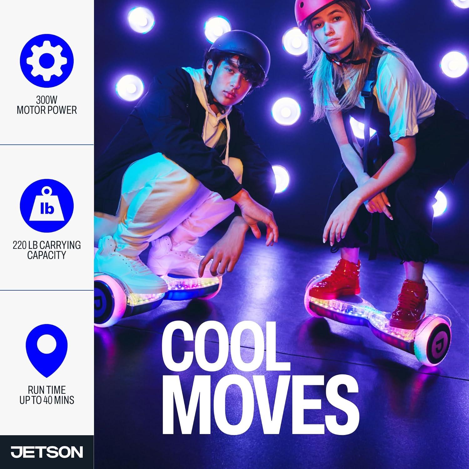 image:imageJetson Pixel Hoverboard LightUp Hoverboard with Internal LED Lights Builtin Bluetooth Speaker Up to 9 Mph Ages 12