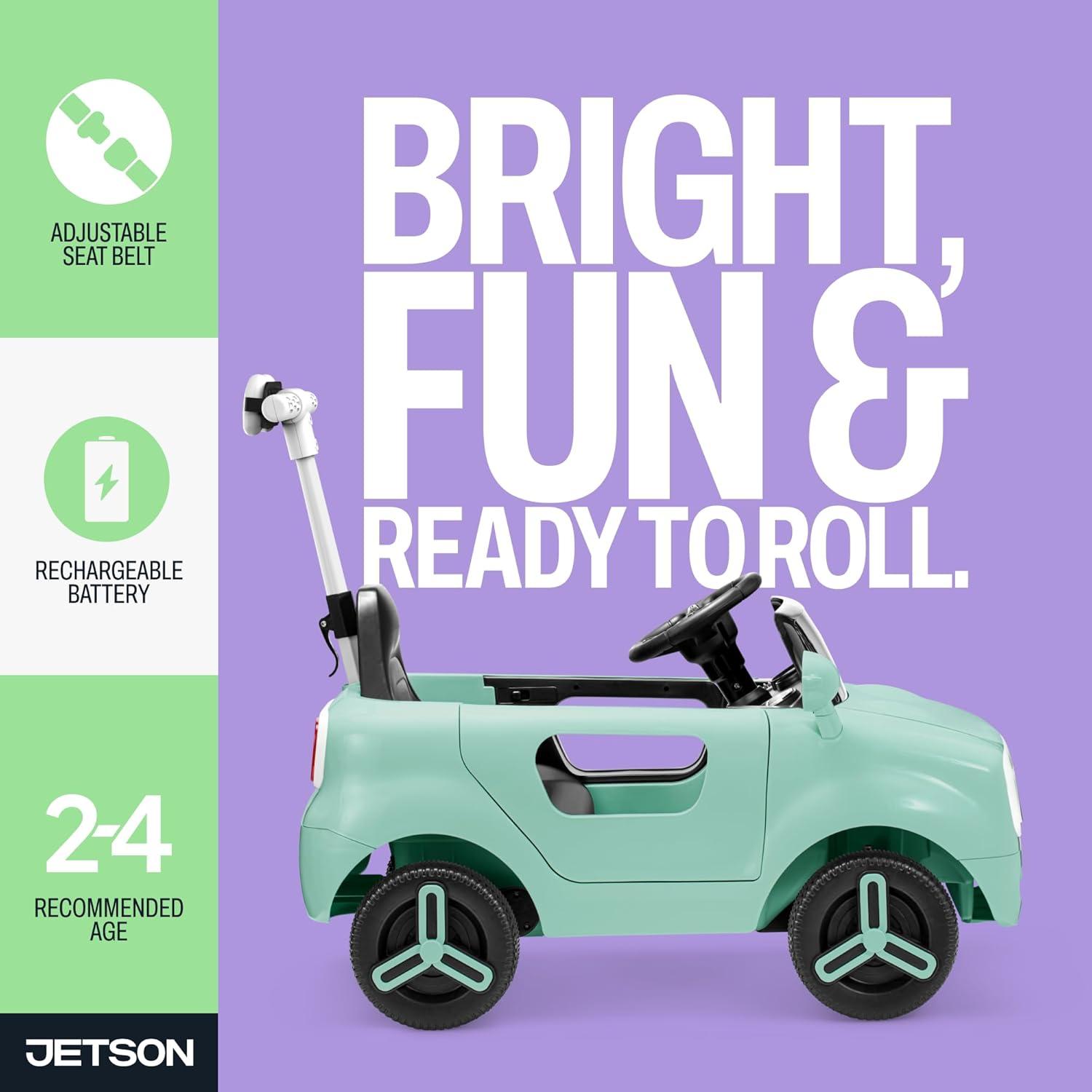 image:imageJetson Mako Kids Electric Motor Assist Push Car 3 Modes Push Drive or Remote Control Top Speed of 3 mph Seatbelt Headlights Recommended Ages 24 Years