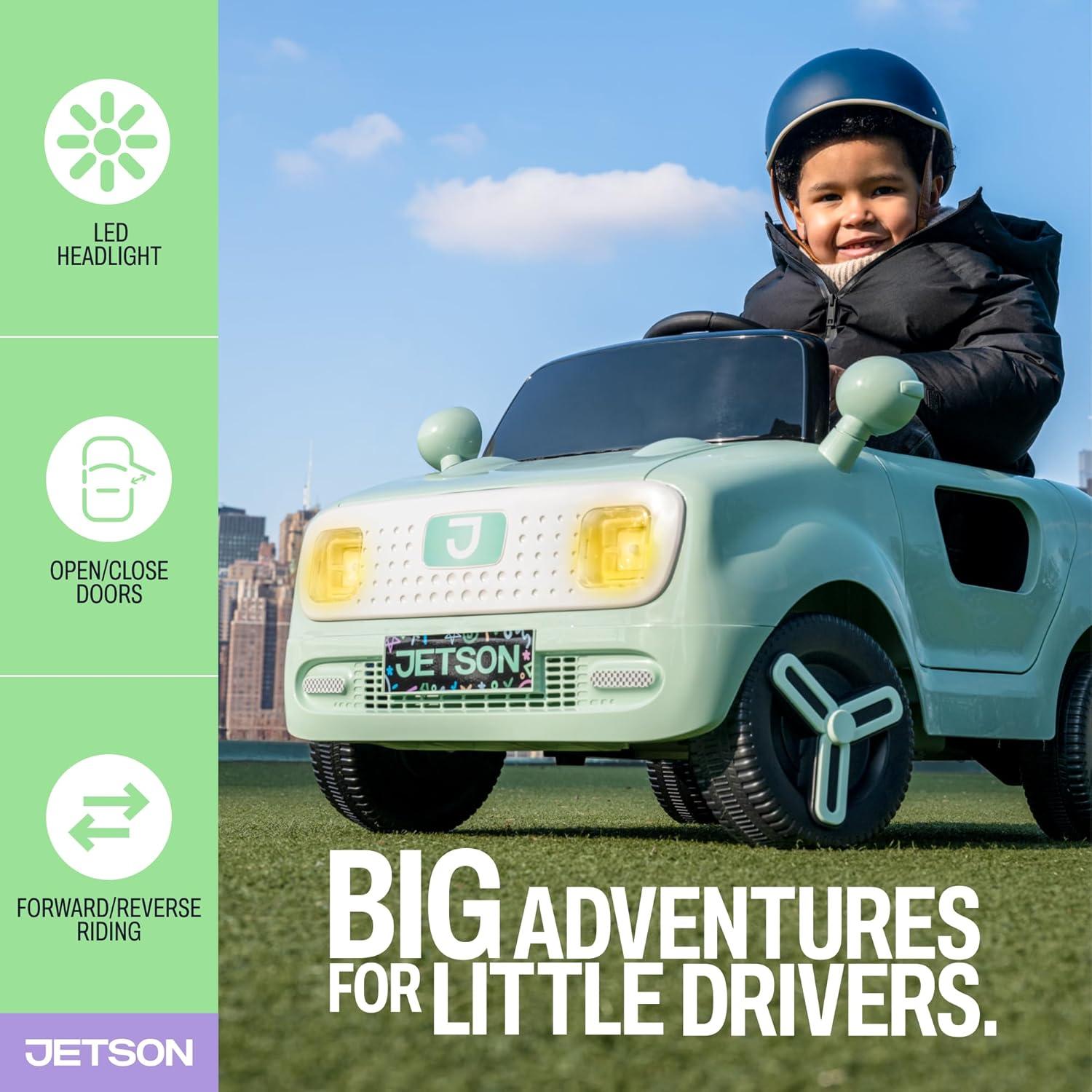 image:imageJetson Mako Kids Electric Motor Assist Push Car 3 Modes Push Drive or Remote Control Top Speed of 3 mph Seatbelt Headlights Recommended Ages 24 Years